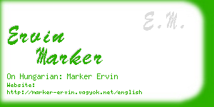 ervin marker business card